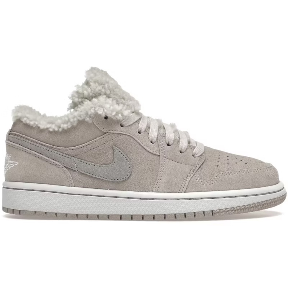 Nike Gray Suede Jordan Sneakers with Shearling / Sherpa Collar